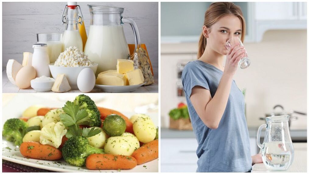 Diät zur Verschlimmerung der Gicht - Wasser, Milchprodukte, gekochtes Gemüse
