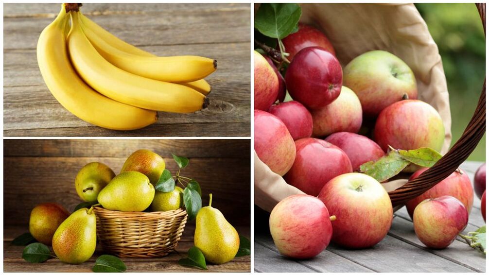 Gute Früchte für Gicht - Bananen, Birnen und Äpfel